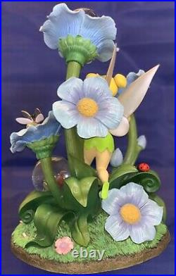14 Inch Disney Tinker Bell Snowglobe 3 Mini Globes Flowers & Fireflies