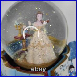 1991 Beauty And The Beast Disney Belle Glitter Globe Rotating Musical Ornament