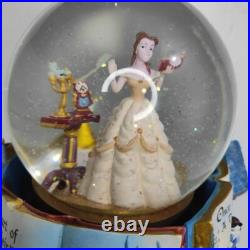 1991 Beauty And The Beast Disney Belle Glitter Globe Rotating Musical Ornament