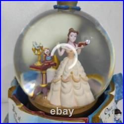 1991 Beauty And The Beast Disney Belle Glitter Globe Rotating Musical Ornament