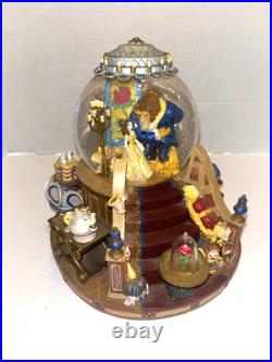 1991 Disney Beauty And The Beast Musical Lighted Snow Globe The enchanted love