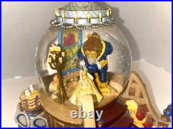 1991 Disney Beauty And The Beast Musical Lighted Snow Globe The enchanted love