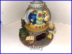 1991 Disney Beauty And The Beast Musical Lighted Snow Globe The enchanted love