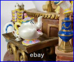 1991 Disney Beauty and The Beast Musical Snow Globe Fireplace With Box, Vintage