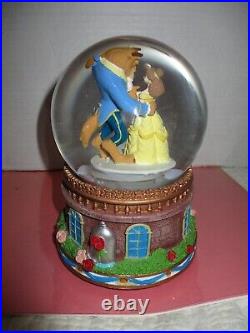 1991 Disney Beauty and the Beast Snow Globe Wonderland Music Co. RARE VGC