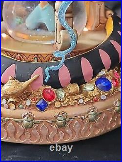 1992 Disney Aladdin Hourglass Musical LightUp Snow Globe Arabian Nights NO Flaws