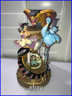 1992 Disney Aladdin Hourglass Musical Light Up Snow Globe Arabian Nights