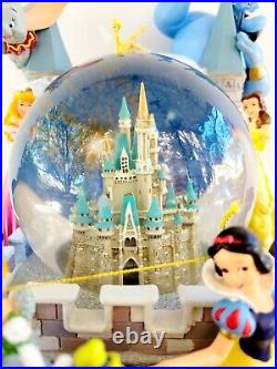 2004 Rare Disney WDW Wishes 29 Characters Storybook Snow Globe Light Up Musical