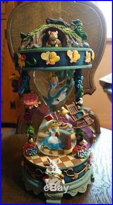 25th Anniversary Disney Store Japan Alice In Wonderland Snow Globe Music Box NM