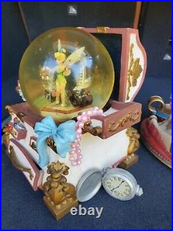 2 Disney Tinker Bell Hidden Treasure Chest Snow Globe & You Can Fly musical box