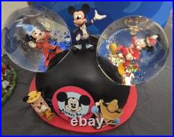 2x DISNEY MICKEY MOUSE CLUB SNOW GLOBES