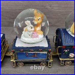 5 Disney Wonderland Express Bradford Exchange Snow Globe Train Dumbo Pooh Bambi