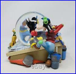 AS-IS Disney MICKEY'S TWICE UPON A CHRISTMAS Musical Snow Globe, Light Works