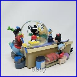 AS-IS Disney MICKEY'S TWICE UPON A CHRISTMAS Musical Snow Globe, Light Works