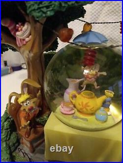 Alice In Wonderland Double Snow Globe Mad Hatter's Tea Party Unbirthday