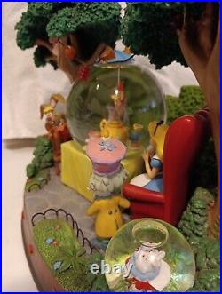 Alice In Wonderland Double Snow Globe Mad Hatter's Tea Party Unbirthday