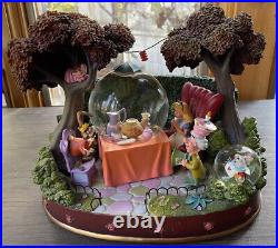 Alice In Wonderland Musical Double Snow Globe Mad Hatter's Tea Party Works
