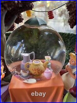 Alice In Wonderland Musical Double Snow Globe Mad Hatter's Tea Party Works