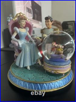 Antique Disney Cinderella Snow Globe with Prince Charming and Mice Figurine