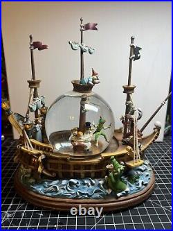 Authentic Disney Parks Peter Pan Snow Globe You Can Fly Pirate Ship With Lights