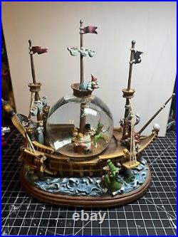 Authentic Disney Parks Peter Pan Snow Globe You Can Fly Pirate Ship With Lights