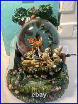 BAMBI Disney A Little April Shower Musical Snow Globe NWT WITH BOX WORKS