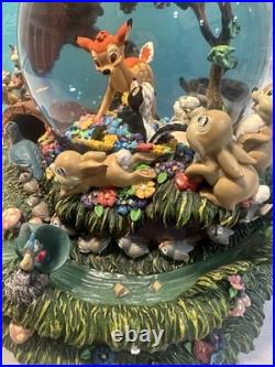 BAMBI Disney A Little April Shower Musical Snow Globe NWT WITH BOX WORKS