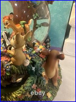 BAMBI Disney A Little April Shower Musical Snow Globe NWT WITH BOX WORKS