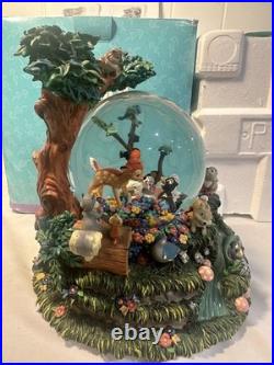 BAMBI Disney A Little April Shower Musical Snow Globe NWT WITH BOX WORKS