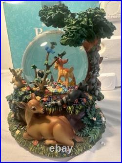 BAMBI Disney A Little April Shower Musical Snow Globe NWT WITH BOX WORKS
