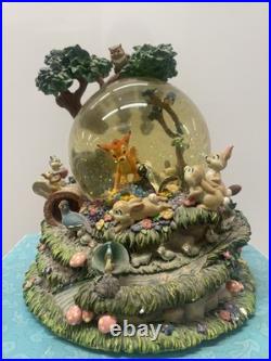 BAMBI Snow Globe Little April Shower with Box Disney Musical Motion
