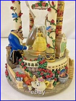 BEAUTY & the BEAST Hourglass Musical Snow Globe w Lights Disney Lumiere Missing
