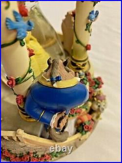 BEAUTY & the BEAST Hourglass Musical Snow Globe w Lights Disney Lumiere Missing