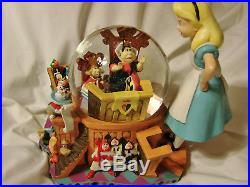 Beautitful Alice In Wonderland 50th Anniversary Disney Snow Globe Music Box