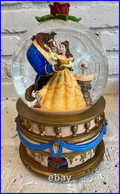 Beauty & The Beast Musical Snow Globe 10 Disney Store Vintage Collectible 1991