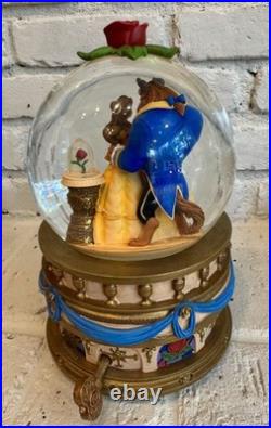 Beauty & The Beast Musical Snow Globe 10 Disney Store Vintage Collectible 1991