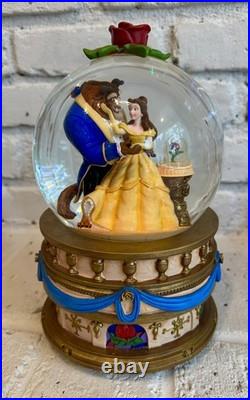 Beauty & The Beast Musical Snow Globe 10 Disney Store Vintage Collectible 1991