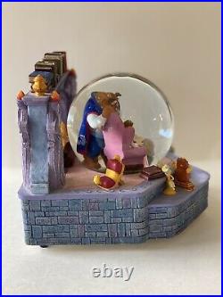 Beauty and the Beast Belle Reading to Beast Disney Musical Snowglobe Library