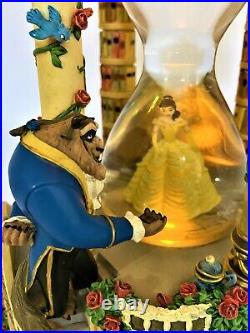 Beauty and the Beast Hourglass Castle Snow Globe Dome Musical Light Up