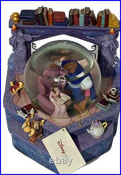Beauty and the Beast Library Disney Store Musical Snow Globe 1991 NWT No Box