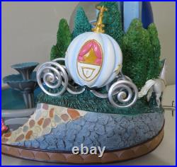CINDERELLA Rotating Musical Snow Globe with Fountain Authentic Disney READ