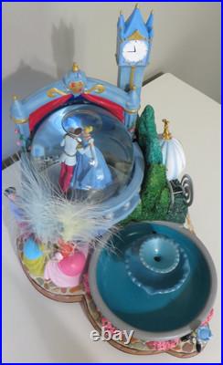 CINDERELLA Rotating Musical Snow Globe with Fountain Authentic Disney READ