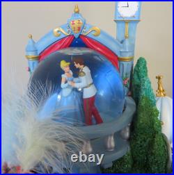 CINDERELLA Rotating Musical Snow Globe with Fountain Authentic Disney READ