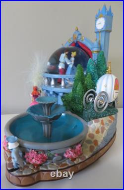 CINDERELLA Rotating Musical Snow Globe with Fountain Authentic Disney READ
