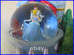 CINDERELLA Rotating Musical Snow Globe with Fountain Authentic Disney READ