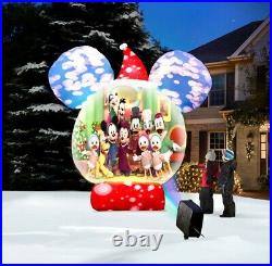 Christmas Video Projecting 8' Disney Musical Snow Globe Airblown Inflatable Yard