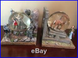 Chronicles of Narnia Snowglobe Globe Bookends Set Disney Discontinued RARE