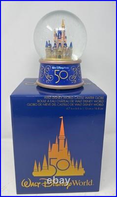 Cinderella Castle Music Box Snow Globe Walt Disney World 50th Anniversary LTD