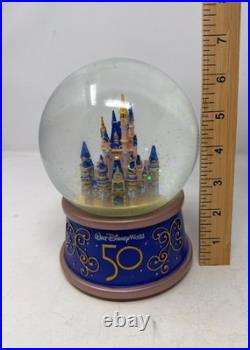 Cinderella Castle Music Box Snow Globe Walt Disney World 50th Anniversary LTD