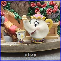DEFECTIVE Disney Beauty And The Beast Hourglass Snow Globe Perfect Condi G3D